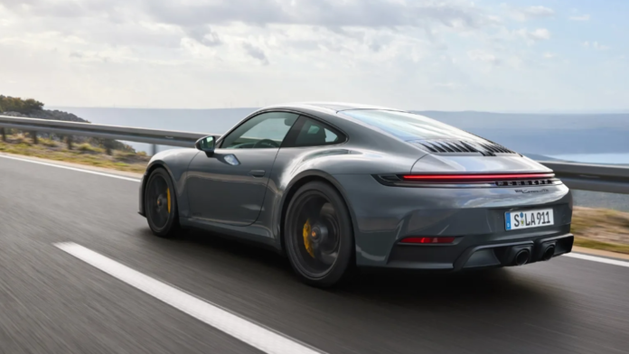 Side view of the sleek 2025 Porsche 911 showcasing its elegant design and powerful performance.